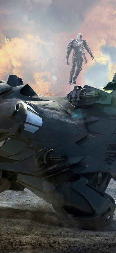 Fond d'écran iPhone Wonder Woman Saving Batobile From Parademons Artwork
