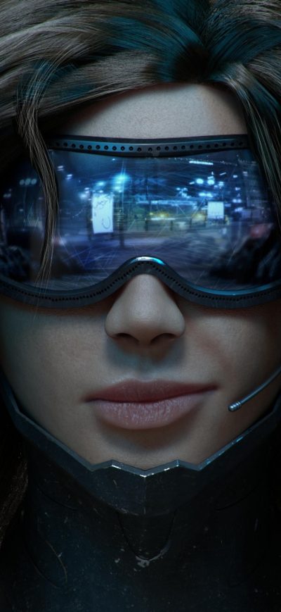Fond d'écran iPhone Cyberpunk Scifi Girl