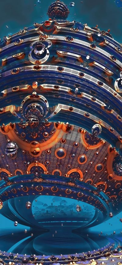 Fond d'écran iPhone Fractal Sphere 3D 4K
