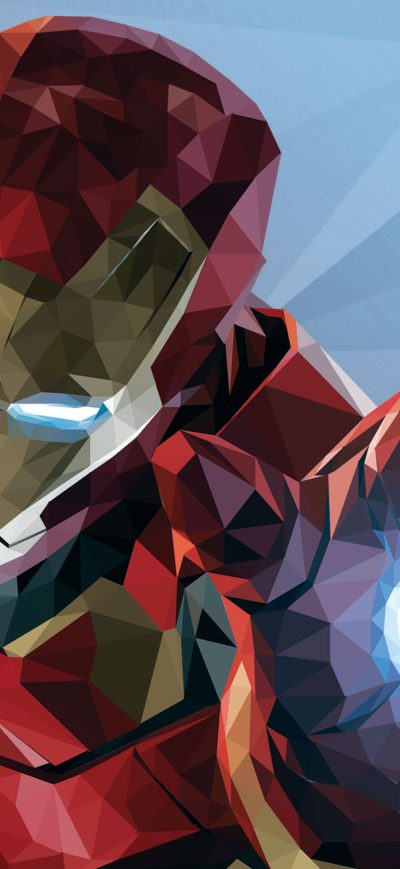 Fond d'écran iPhone Low Poly Iron Man Graphic Design 4k
