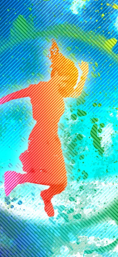 Fond d'écran iPhone Artistic Woman Background Rainbow Colorful Sky 4k