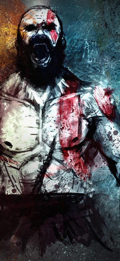 Fond d'écran iPhone Kratos Art