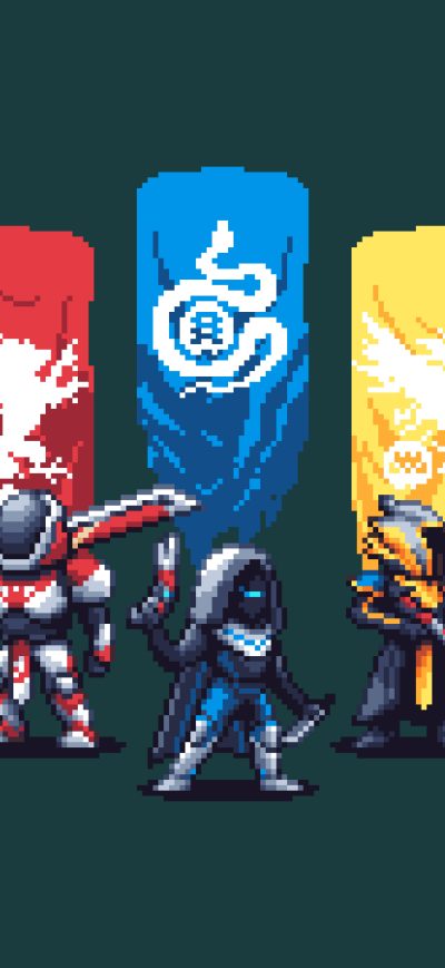 Fond d'écran iPhone Destiny 2 Pixel Artwork 4k