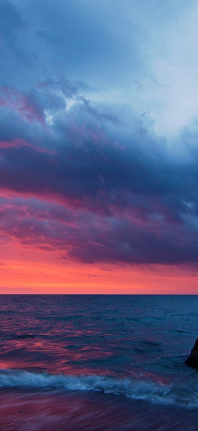 Fond d'écran iPhone Cloudscape Dramatic Sky Coast 4k