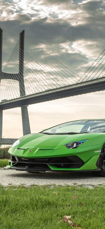 Fond d'écran iPhone Lamborghini Aventador SVJ 2019 Front
