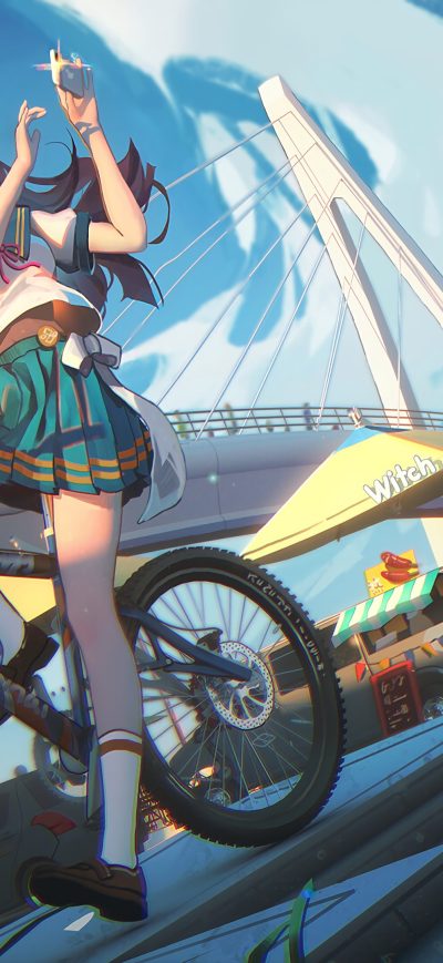 Fond d'écran iPhone Anime Girl Cycle 4k