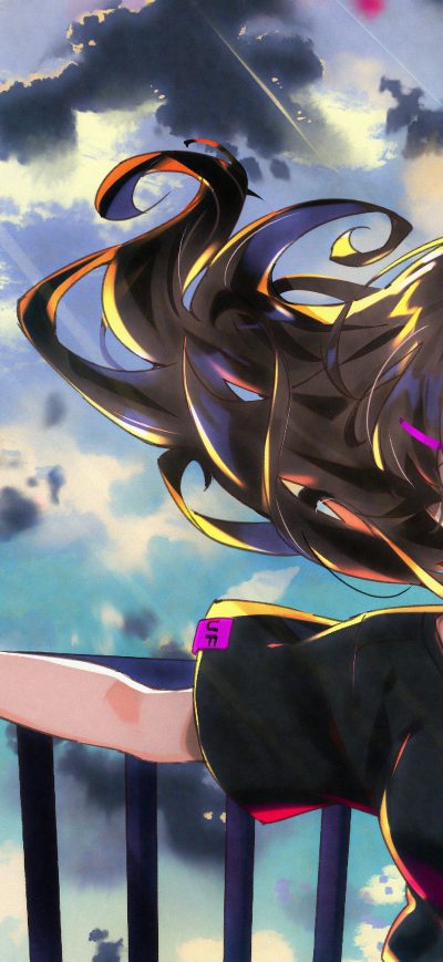 Fond d'écran iPhone Anime Girl Standing At Height 4k