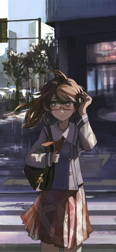 Fond d'écran iPhone Anime Girl Crossing The Street