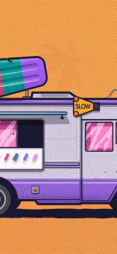 Fond d'écran iPhone Ice Cream Truck Minimal 4k
