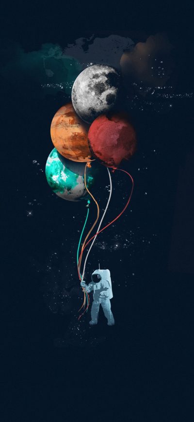 Fond d'écran Astronaut Space Art 4k sur iPhone