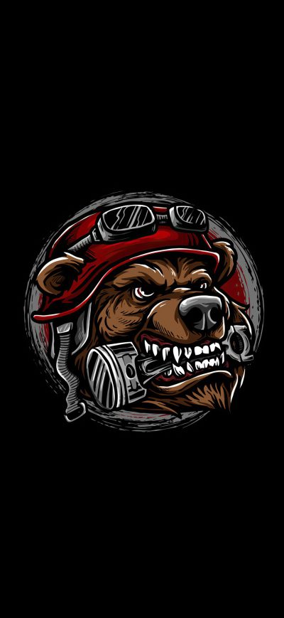 Fond d'écran iPhone Bear Minimal Logo 4k