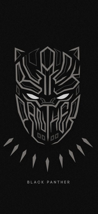 Fond d'écran iPhone Black Panther Superhero Minimal 4k