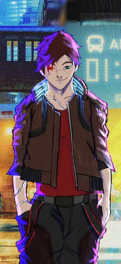 Fond d'écran iPhone Cyberpunk 2077 Anime X Illustration 4k