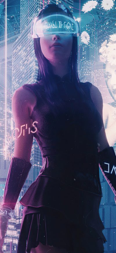 Fond d'écran iPhone The Cyber City Girl 4k