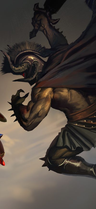 Fond d'écran iPhone Wonder Woman Vs Ares 8k Artwork