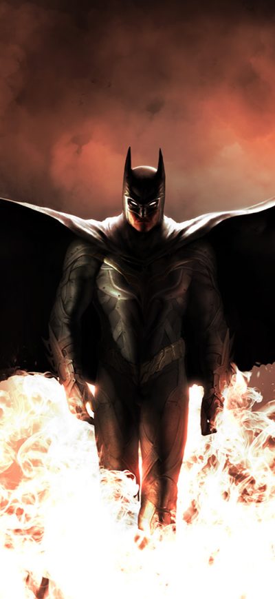 Fond d'écran iPhone Batman Walking Through Fire