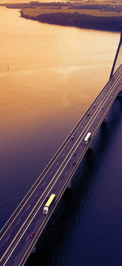 Fond d'écran iPhone Highway Bridge Evening 5k