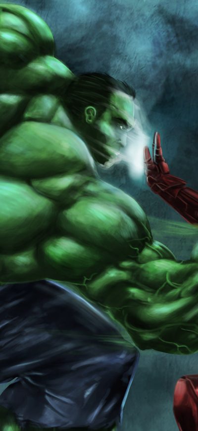 Fond d'écran iPhone Iron Man Vs Hulk Art