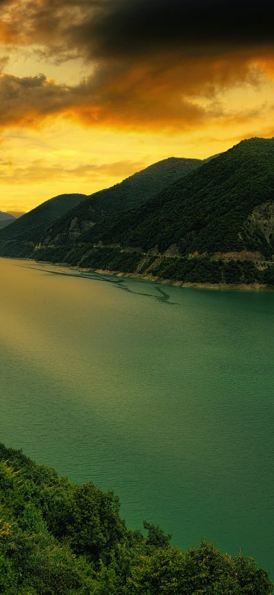 Fond d'écran iPhone Zhinvali Reservoir Georgia 5k