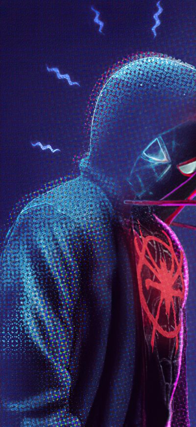Fond d'écran iPhone Spider Man Miles Morales Noise