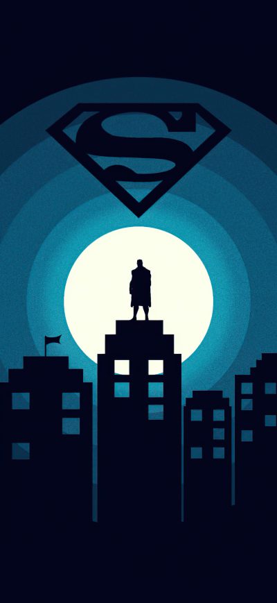 Fond d'écran iPhone Superman Minimal Illustration 5k