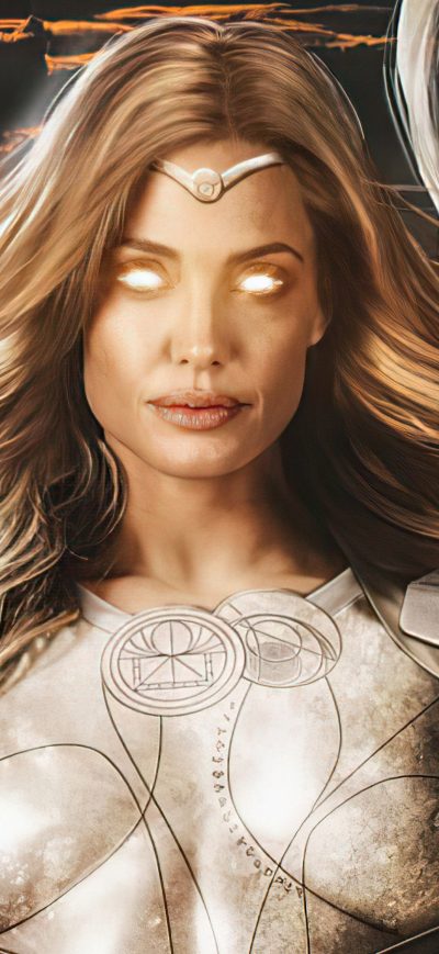 Fond d'écran iPhone Angelina Jolie As Thena In The Eternals 4k