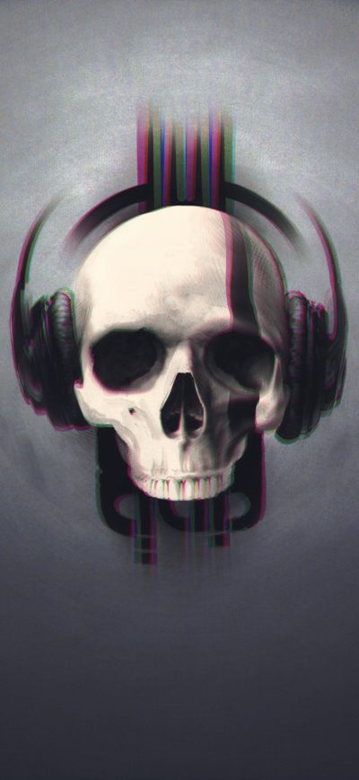 Fond d'écran iPhone Skull Glitch Art