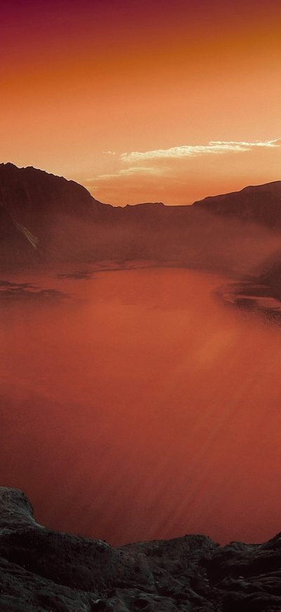 Fond d'écran iPhone Sunset Lake Mountain Scenery Landscape Nature 4k