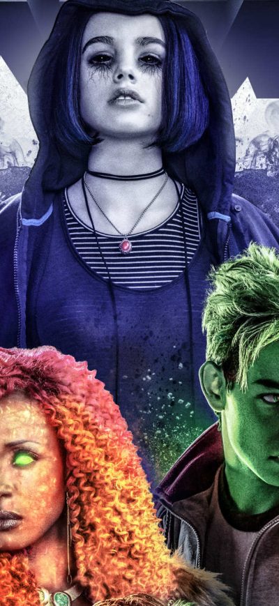 Fond d'écran iPhone Beast Boy Raven And Starfire In Titans 2018