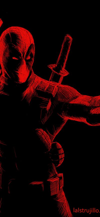 Fond d'écran iPhone Deadpool Red Art