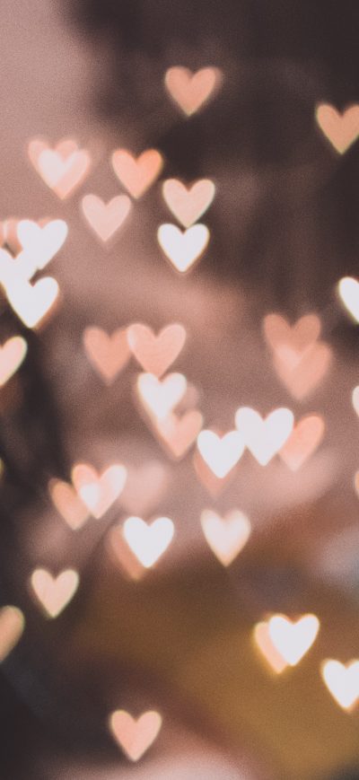 Fond d'écran iPhone Pink Bokeh Hearts 4k