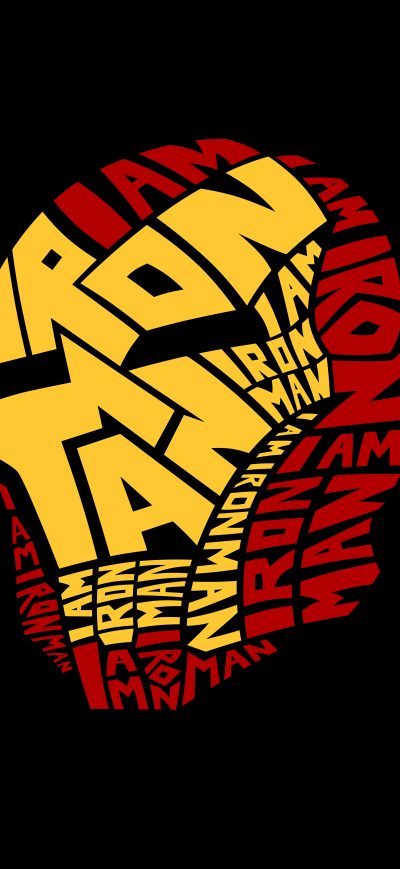 Fond d'écran iPhone Iron Man Typography Artwork 8k