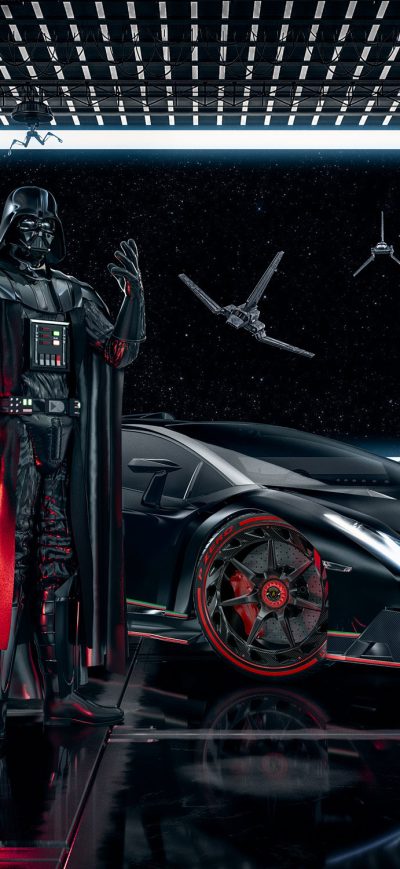 Fond d'écran iPhone Lamborghini Veneno Darth Vader