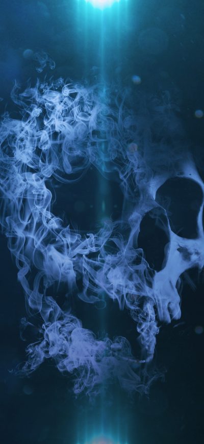 Fond d'écran iPhone Smoke Skull 5k