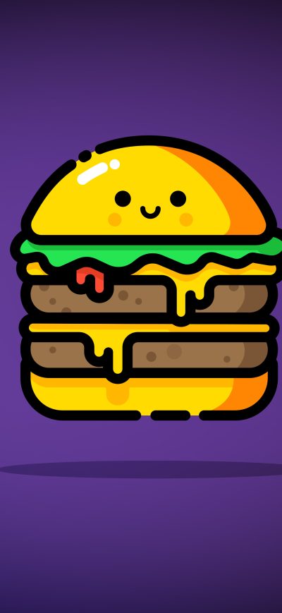 Fond d'écran iPhone Double Cheeese Burger Minimalist 5k