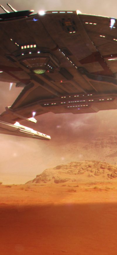 Fond d'écran iPhone Scifi Desert Spaceship Star Trek