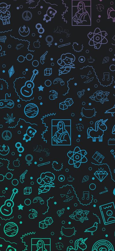 Fond d'écran iPhone Sketches Gradients Icons Logo 4k
