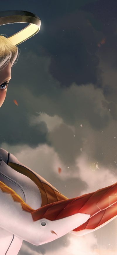 Fond d'écran iPhone Mercy Overwatch Game Artworks
