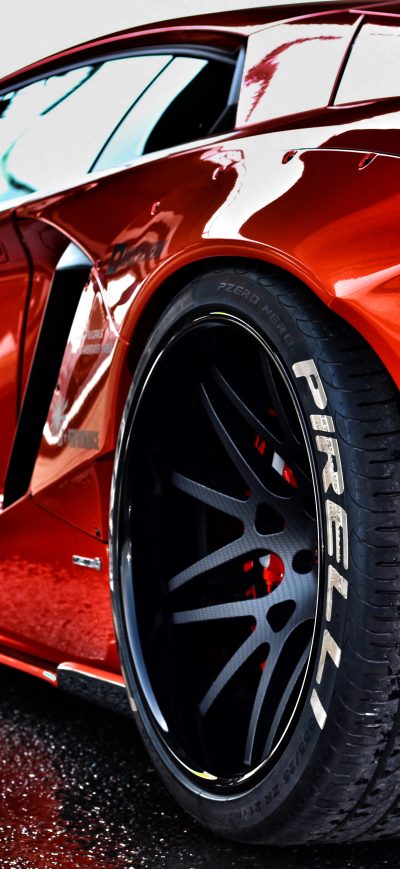 Fond d'écran iPhone Red Lamborghini Aventador Rear