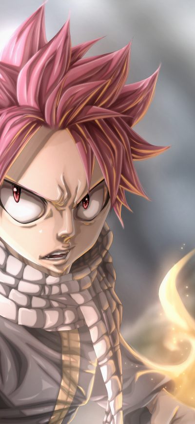 Fond d'écran iPhone Natsu Fairy Tail Anime 4k