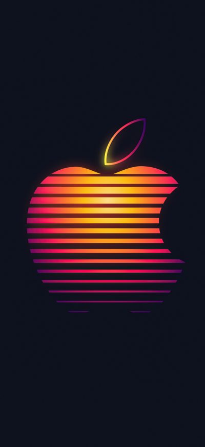 Fond d'écran iPhone Apple Glowing Logo 4k
