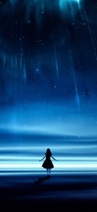 Fond d'écran iPhone Girl Starry Night Dreamscape
