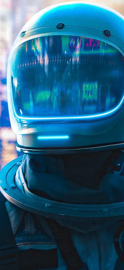 Fond d'écran iPhone Astronaut Alone In Neon City 4k