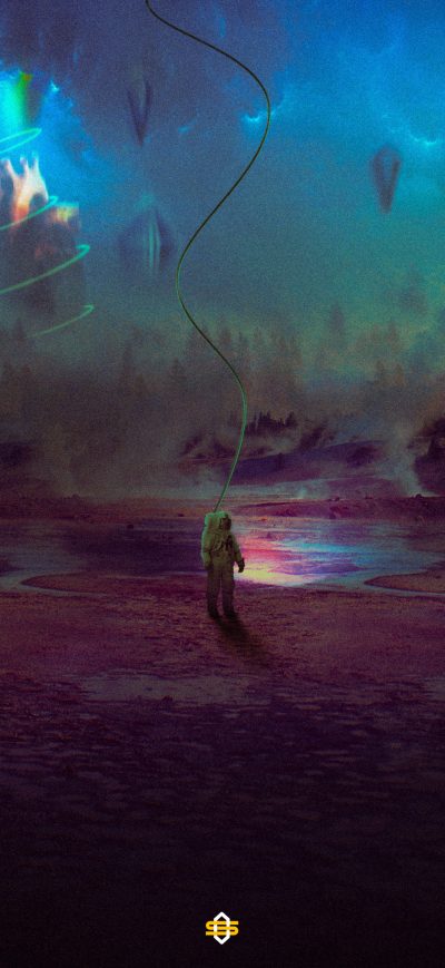 Fond d'écran Astronaut String Attached 4k sur iPhone