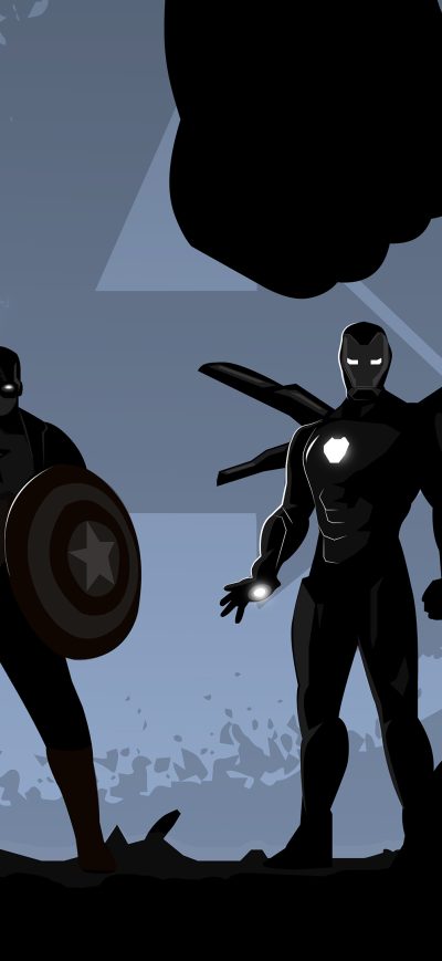 Fond d'écran iPhone Avengers Endgame Minimal Illustration