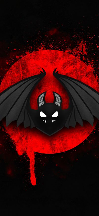 Fond d'écran iPhone Bat Bird Minimal Red Black 4k