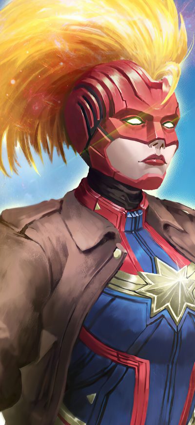 Fond d'écran iPhone Captain Marvel Pilot 4k