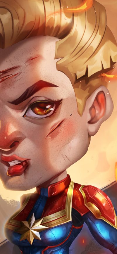 Fond d'écran iPhone Captain Marvel Chibi