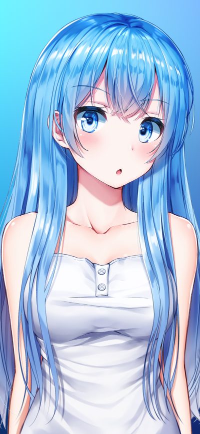 Fond d'écran iPhone Anime Girl Aqua Blue 4k