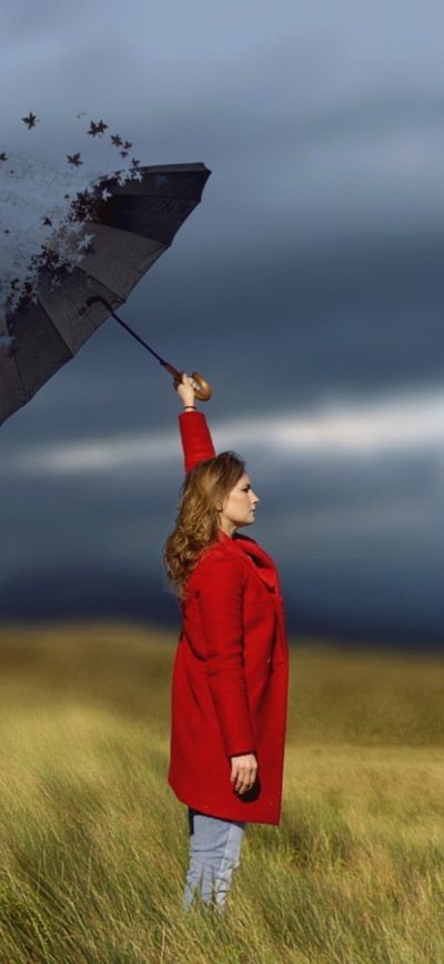 Fond d'écran iPhone Women Umbrella Art